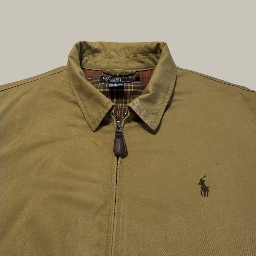 Polo Ralph Lauren Jacket Men's Brown Full Zip Pony Vintage 90s L - Picture 3 of 9